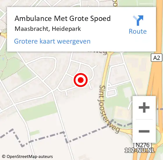 Locatie op kaart van de 112 melding: Ambulance Met Grote Spoed Naar Maasbracht, Heidepark op 7 januari 2022 15:34