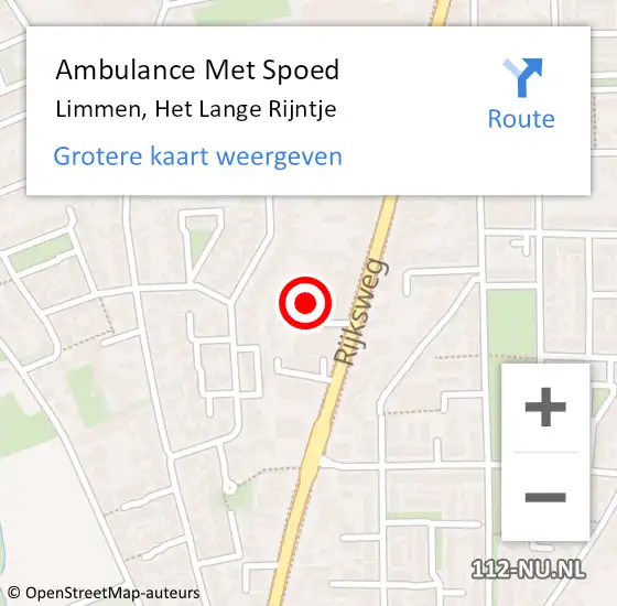 Locatie op kaart van de 112 melding: Ambulance Met Spoed Naar Limmen, Het Lange Rijntje op 7 januari 2022 16:18