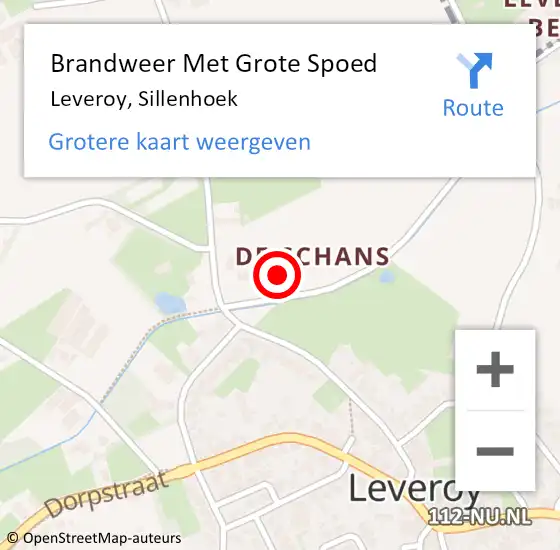 Locatie op kaart van de 112 melding: Brandweer Met Grote Spoed Naar Leveroy, Sillenhoek op 7 januari 2022 16:21