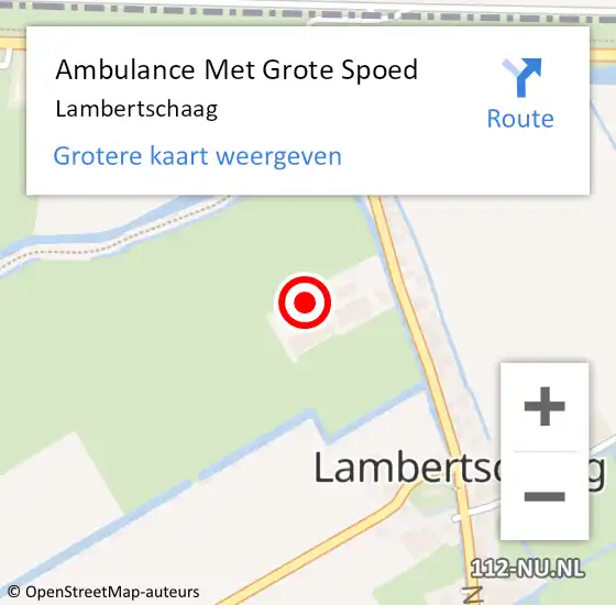 Locatie op kaart van de 112 melding: Ambulance Met Grote Spoed Naar Lambertschaag op 7 januari 2022 17:13