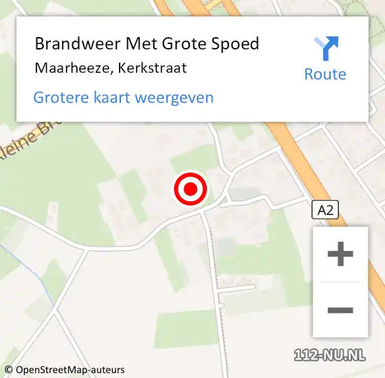 Locatie op kaart van de 112 melding: Brandweer Met Grote Spoed Naar Maarheeze, Kerkstraat op 7 januari 2022 19:13