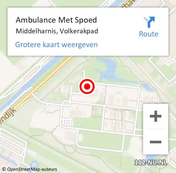 Locatie op kaart van de 112 melding: Ambulance Met Spoed Naar Middelharnis, Volkerakpad op 7 januari 2022 19:13