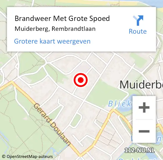 Locatie op kaart van de 112 melding: Brandweer Met Grote Spoed Naar Muiderberg, Rembrandtlaan op 7 januari 2022 19:30