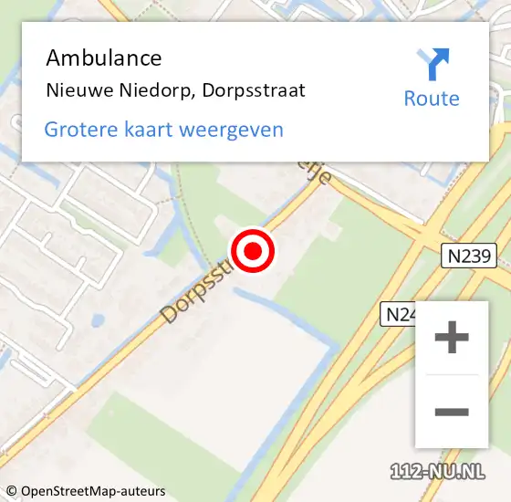 Locatie op kaart van de 112 melding: Ambulance Nieuwe Niedorp, Dorpsstraat op 7 januari 2022 20:24