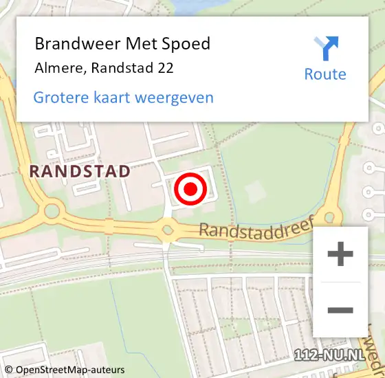 Locatie op kaart van de 112 melding: Brandweer Met Spoed Naar Almere, Randstad 22 op 7 januari 2022 20:46