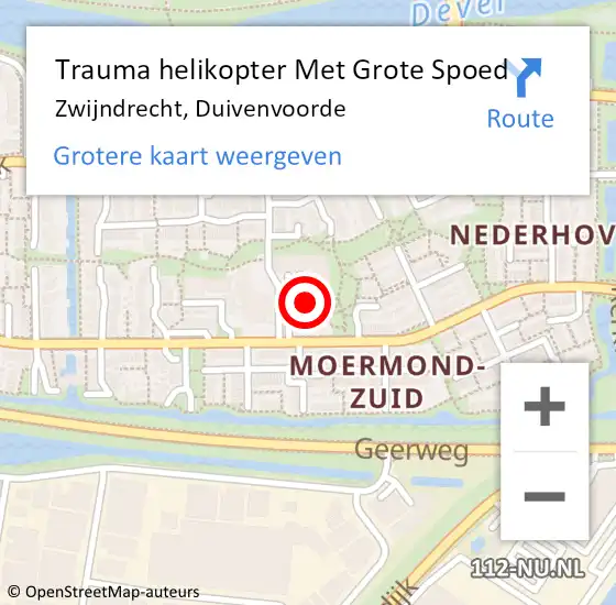 Locatie op kaart van de 112 melding: Trauma helikopter Met Grote Spoed Naar Zwijndrecht, Duivenvoorde op 7 januari 2022 21:25