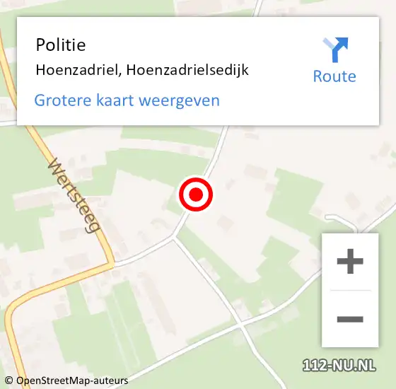 Locatie op kaart van de 112 melding: Politie Hoenzadriel, Hoenzadrielsedijk op 7 januari 2022 21:54