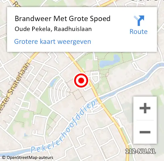 Locatie op kaart van de 112 melding: Brandweer Met Grote Spoed Naar Oude Pekela, Raadhuislaan op 7 januari 2022 22:51