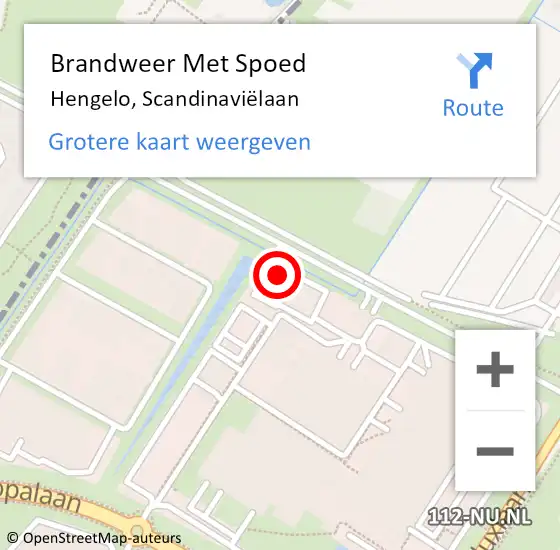 Locatie op kaart van de 112 melding: Brandweer Met Spoed Naar Hengelo, Scandinaviëlaan op 7 januari 2022 23:08