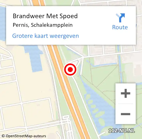 Locatie op kaart van de 112 melding: Brandweer Met Spoed Naar Pernis, Schalekampplein op 7 januari 2022 23:18