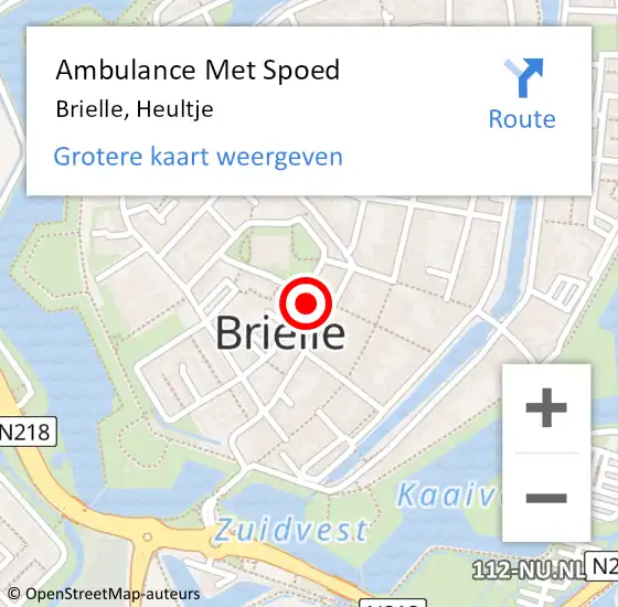 Locatie op kaart van de 112 melding: Ambulance Met Spoed Naar Brielle, Heultje op 8 januari 2022 00:06