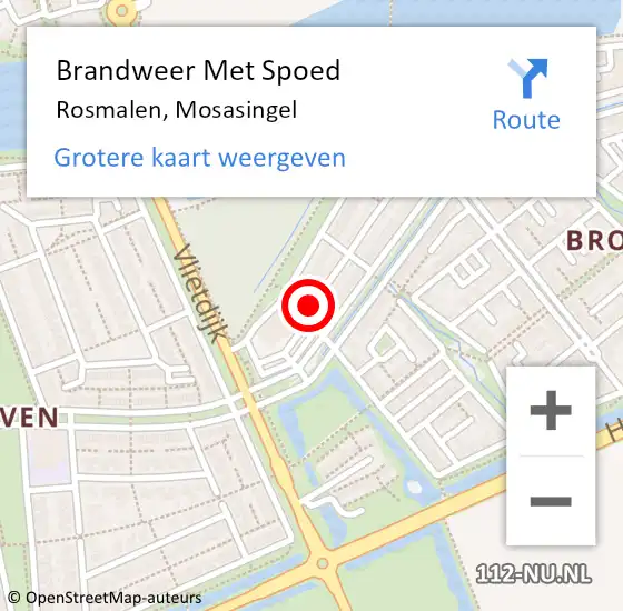 Locatie op kaart van de 112 melding: Brandweer Met Spoed Naar Rosmalen, Mosasingel op 8 januari 2022 00:24