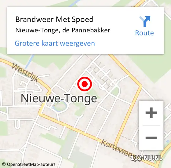 Locatie op kaart van de 112 melding: Brandweer Met Spoed Naar Nieuwe-Tonge, de Pannebakker op 8 januari 2022 00:25