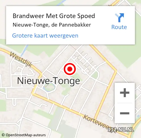 Locatie op kaart van de 112 melding: Brandweer Met Grote Spoed Naar Nieuwe-Tonge, de Pannebakker op 8 januari 2022 00:28