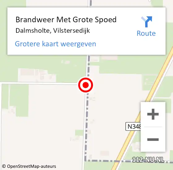 Locatie op kaart van de 112 melding: Brandweer Met Grote Spoed Naar Dalmsholte, Vilstersedijk op 4 juli 2014 16:35