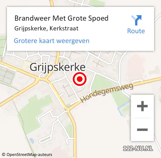 Locatie op kaart van de 112 melding: Brandweer Met Grote Spoed Naar Grijpskerke, Kerkstraat op 8 januari 2022 03:15