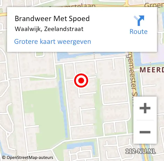 Locatie op kaart van de 112 melding: Brandweer Met Spoed Naar Waalwijk, Zeelandstraat op 8 januari 2022 06:15