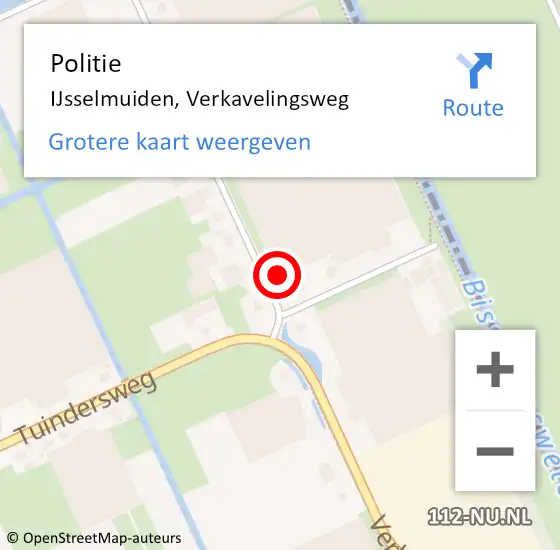 Locatie op kaart van de 112 melding: Politie IJsselmuiden, Verkavelingsweg op 8 januari 2022 07:35