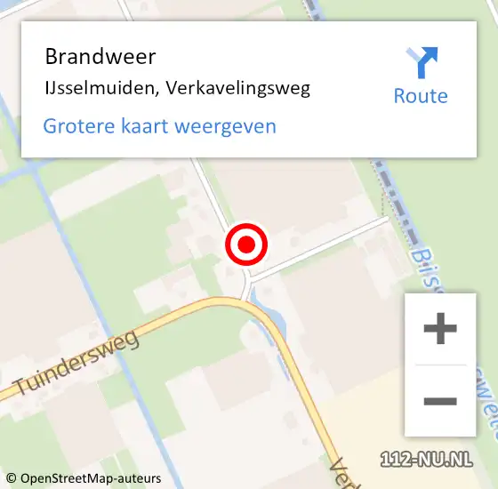 Locatie op kaart van de 112 melding: Brandweer IJsselmuiden, Verkavelingsweg op 8 januari 2022 07:57