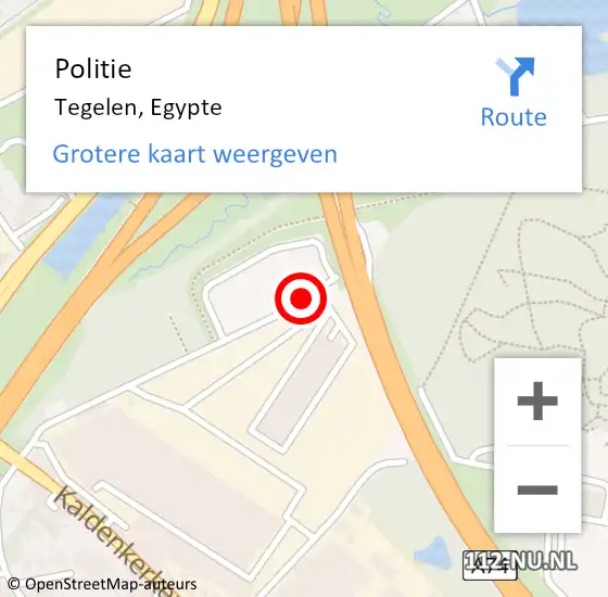 Locatie op kaart van de 112 melding: Politie Tegelen, Egypte op 8 januari 2022 08:30