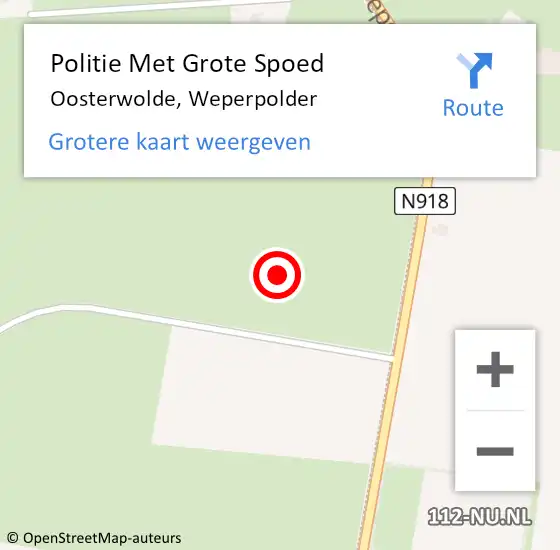 Locatie op kaart van de 112 melding: Politie Met Grote Spoed Naar Oosterwolde, Weperpolder op 8 januari 2022 09:07