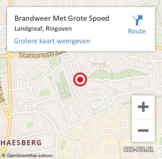 Locatie op kaart van de 112 melding: Brandweer Met Grote Spoed Naar Landgraaf, Ringoven op 8 januari 2022 09:27