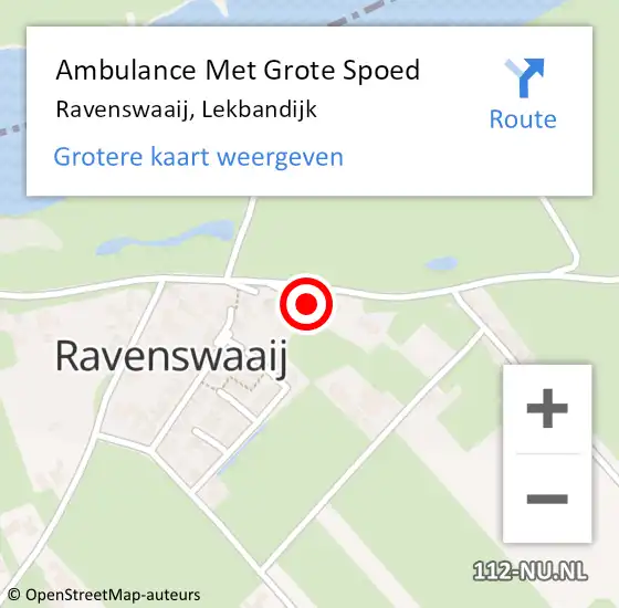 Locatie op kaart van de 112 melding: Ambulance Met Grote Spoed Naar Ravenswaaij, Lekbandijk op 8 januari 2022 09:43