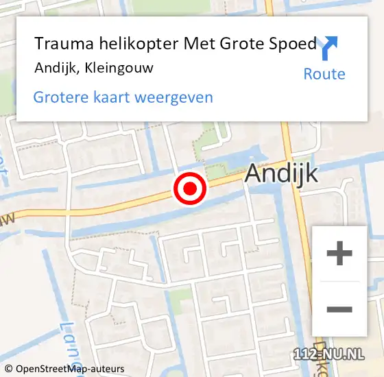 Locatie op kaart van de 112 melding: Trauma helikopter Met Grote Spoed Naar Andijk, Kleingouw op 8 januari 2022 10:53