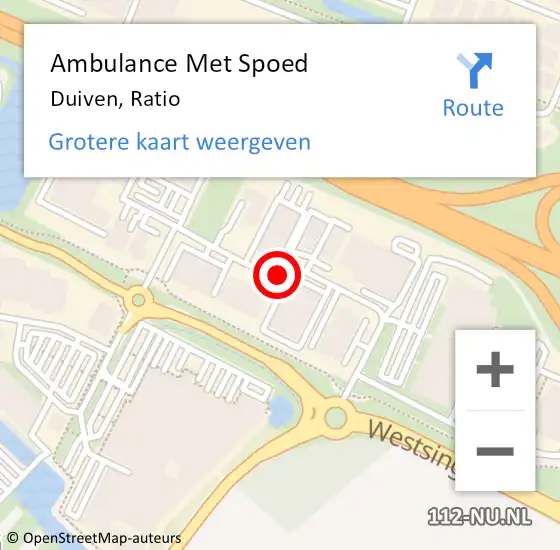 Locatie op kaart van de 112 melding: Ambulance Met Spoed Naar Duiven, Ratio op 8 januari 2022 10:57