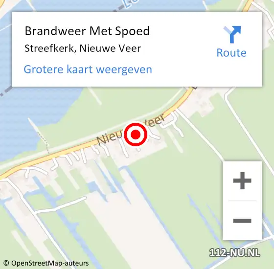 Locatie op kaart van de 112 melding: Brandweer Met Spoed Naar Streefkerk, Nieuwe Veer op 8 januari 2022 12:15