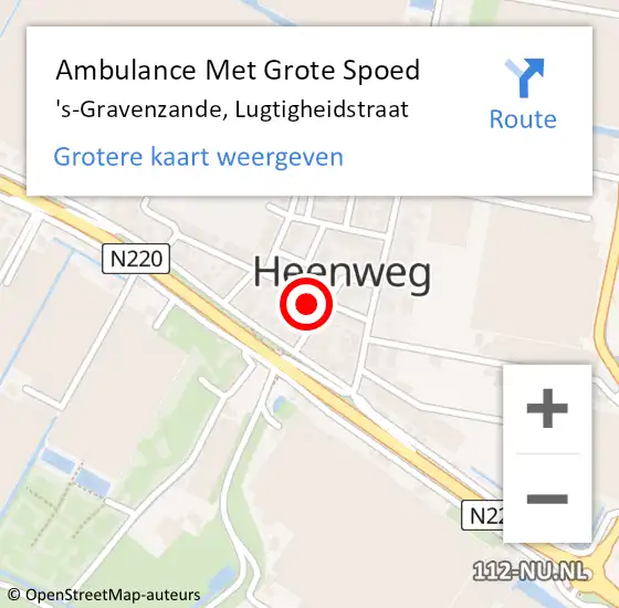 Locatie op kaart van de 112 melding: Ambulance Met Grote Spoed Naar 's-Gravenzande, Lugtigheidstraat op 8 januari 2022 12:29