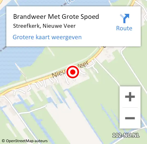 Locatie op kaart van de 112 melding: Brandweer Met Grote Spoed Naar Streefkerk, Nieuwe Veer op 8 januari 2022 12:36