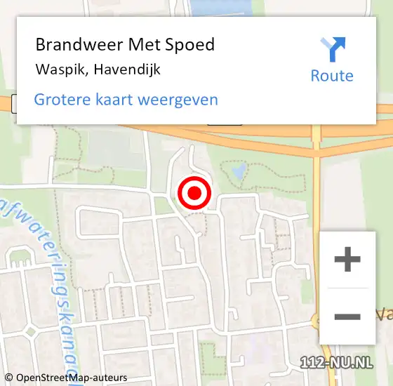 Locatie op kaart van de 112 melding: Brandweer Met Spoed Naar Waspik, Havendijk op 8 januari 2022 13:30