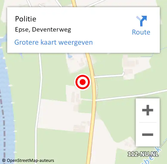 Locatie op kaart van de 112 melding: Politie Epse, Deventerweg op 8 januari 2022 14:01