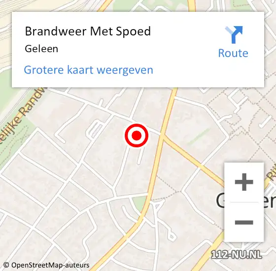 Locatie op kaart van de 112 melding: Brandweer Met Spoed Naar Geleen op 8 januari 2022 14:02