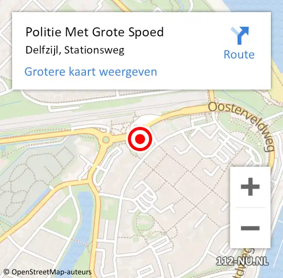 Locatie op kaart van de 112 melding: Politie Met Grote Spoed Naar Delfzijl, Stationsweg op 8 januari 2022 14:02