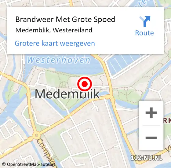 Locatie op kaart van de 112 melding: Brandweer Met Grote Spoed Naar Medemblik, Westereiland op 8 januari 2022 15:07