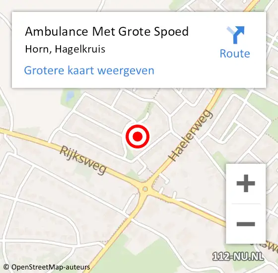 Locatie op kaart van de 112 melding: Ambulance Met Grote Spoed Naar Horn, Hagelkruis op 8 januari 2022 15:59