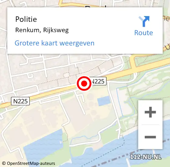 Locatie op kaart van de 112 melding: Politie Renkum, Rijksweg op 4 juli 2014 17:35