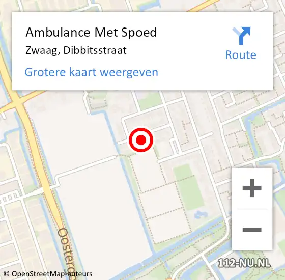 Locatie op kaart van de 112 melding: Ambulance Met Spoed Naar Zwaag, Dibbitsstraat op 8 januari 2022 17:47