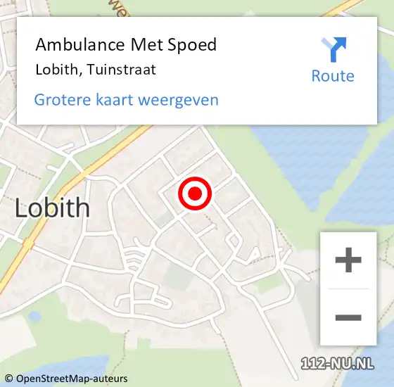 Locatie op kaart van de 112 melding: Ambulance Met Spoed Naar Lobith, Tuinstraat op 8 januari 2022 17:48
