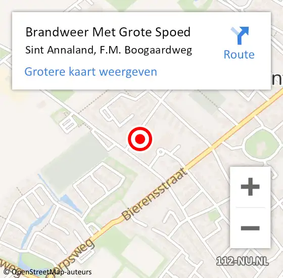 Locatie op kaart van de 112 melding: Brandweer Met Grote Spoed Naar Sint Annaland, F.M. Boogaardweg op 8 januari 2022 17:50