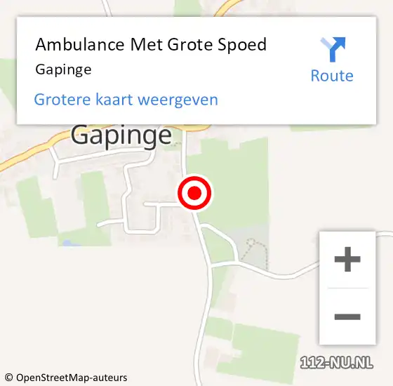 Locatie op kaart van de 112 melding: Ambulance Met Grote Spoed Naar Gapinge op 8 januari 2022 17:51