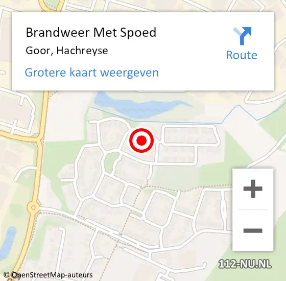 Locatie op kaart van de 112 melding: Brandweer Met Spoed Naar Goor, Hachreyse op 8 januari 2022 17:54