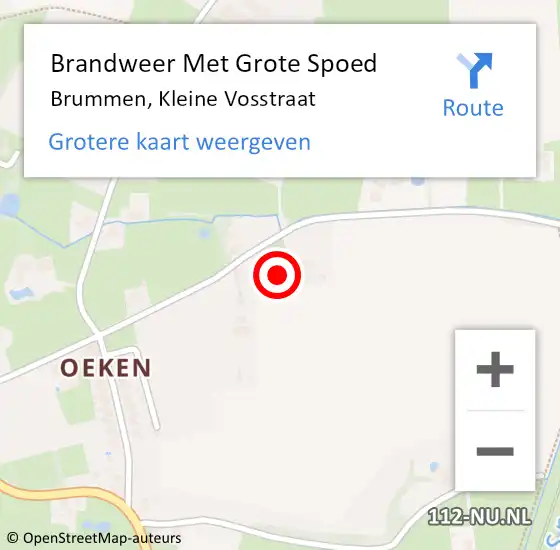 Locatie op kaart van de 112 melding: Brandweer Met Grote Spoed Naar Brummen, Kleine Vosstraat op 8 januari 2022 18:08