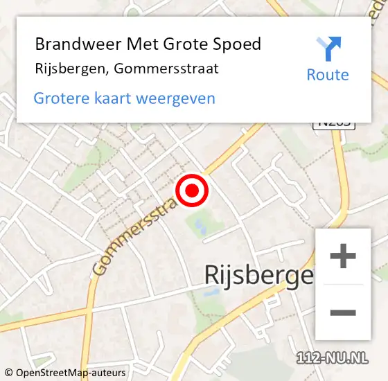 Locatie op kaart van de 112 melding: Brandweer Met Grote Spoed Naar Rijsbergen, Gommersstraat op 8 januari 2022 18:19