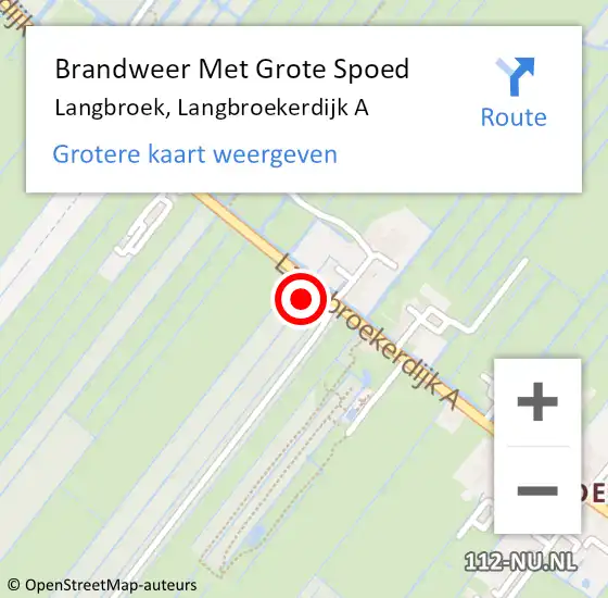 Locatie op kaart van de 112 melding: Brandweer Met Grote Spoed Naar Langbroek, Langbroekerdijk A op 8 januari 2022 18:31