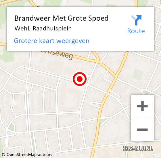 Locatie op kaart van de 112 melding: Brandweer Met Grote Spoed Naar Wehl, Raadhuisplein op 8 januari 2022 18:32