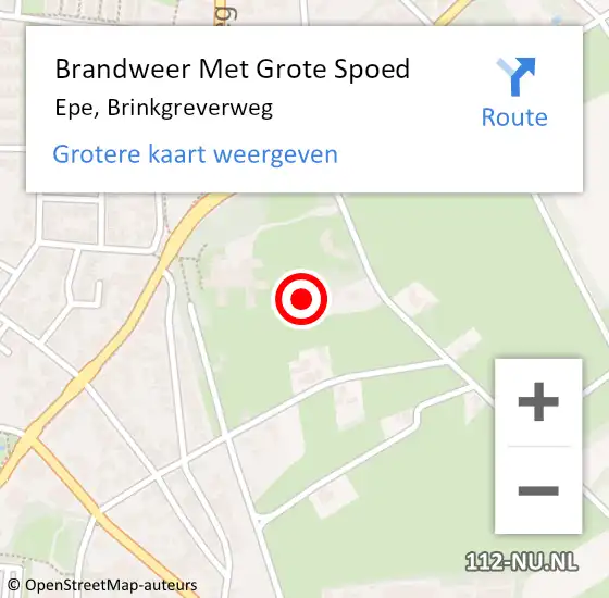 Locatie op kaart van de 112 melding: Brandweer Met Grote Spoed Naar Epe, Brinkgreverweg op 8 januari 2022 19:32