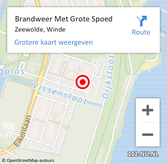 Locatie op kaart van de 112 melding: Brandweer Met Grote Spoed Naar Zeewolde, Winde op 8 januari 2022 20:08